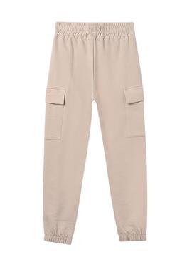 Pantalon long Mayoral jogger cargo couleur sable