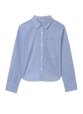 Chemise Mayoral à rayures bleues avec poche pour fille