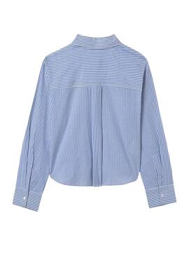 Chemise Mayoral à rayures bleues avec poche pour fille