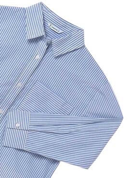 Chemise Mayoral à rayures bleues avec poche pour fille