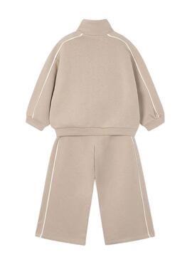 Chándal Mayoral beige à bandes pour fille
