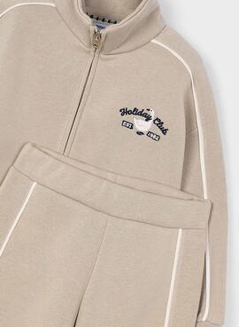 Chándal Mayoral beige à bandes pour fille