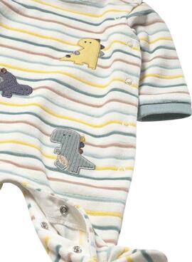 Pyjama Mayoral à rayures bleues en velours côtelé pour nouveau-né.