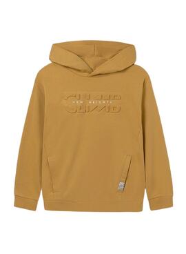 Sweat à capuche moutarde Mayoral pour garçon.