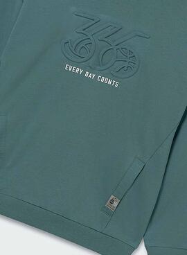 Sweat à capuche vert pour garçon Mayoral