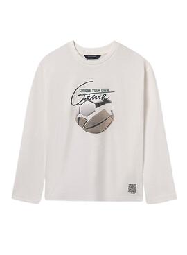 T-shirt Mayoral interactif blanc pour garçon