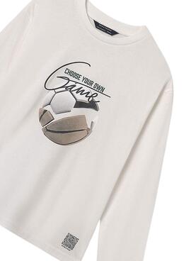 T-shirt Mayoral interactif blanc pour garçon