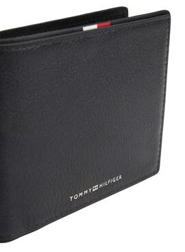 Portefeuille pliable en cuir Corporate de Tommy Hilfiger avec porte-monnaie noir pour homme