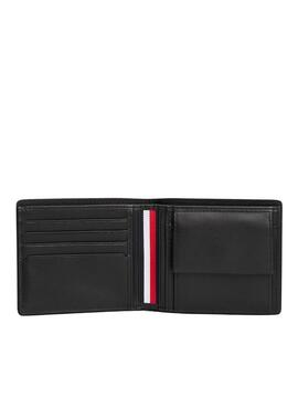 Portefeuille pliable en cuir Corporate de Tommy Hilfiger avec porte-monnaie noir pour homme
