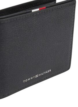 Portefeuille en cuir pliable Tommy Hilfiger Corporate noir pour homme