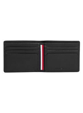 Portefeuille en cuir pliable Tommy Hilfiger Corporate noir pour homme