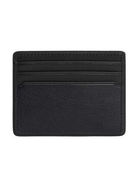 Porte-cartes en cuir noir Tommy Hilfiger Corporate pour homme.