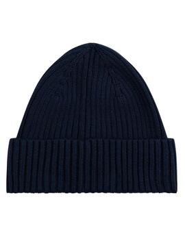 Bonnet en tricot Tommy Jeans Heritage avec logo marine pour femme