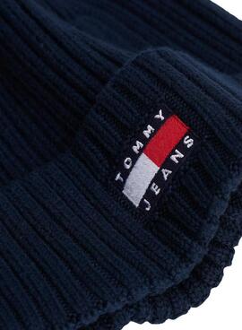 Bonnet en tricot Tommy Jeans Heritage avec logo marine pour femme