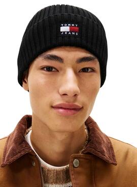 Bonnet Tommy Jeans Heritage noir pour homme