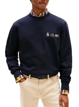Sweat à capuche Tommy Hilfiger Small Crest marine pour homme