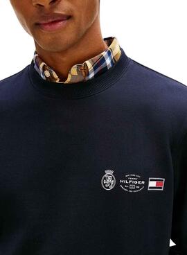 Sweat à capuche Tommy Hilfiger Small Crest marine pour homme