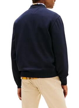 Sweat à capuche Tommy Hilfiger Small Crest marine pour homme