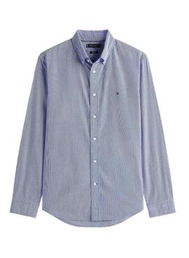 Chemise Tommy Hilfiger en popeline à carreaux bleus pour homme