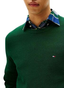 Maillot Tommy Hilfiger Essential Structure vert pour homme.