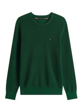 Maillot Tommy Hilfiger Essential Structure vert pour homme.
