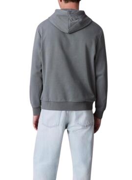 Sweat à capuche Calvin Klein Line gris pour homme