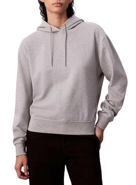 Sweat à capuche gris Calvin Klein avec logo pour femme