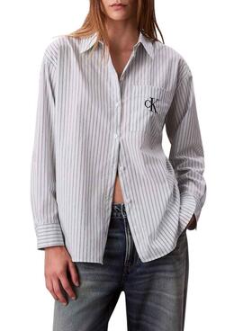 Chemise Calvin Klein à rayures monologue pour femme