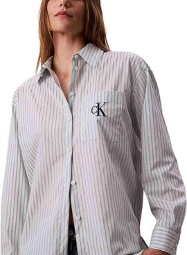Chemise Calvin Klein à rayures monologue pour femme