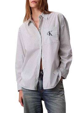 Chemise Calvin Klein à rayures monologue pour femme