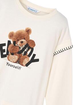 T-shirt Mayoral ours beige pour fille