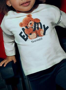 T-shirt Mayoral ours beige pour fille