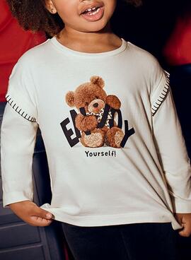 T-shirt Mayoral ours beige pour fille