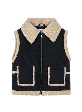 Gilet Mayoral avec doublure en peau de mouton noire pour fille