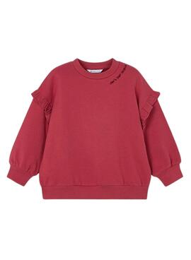 Sweat-shirt Mayoral volants grenat pour fille