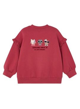 Sweat-shirt Mayoral volants grenat pour fille