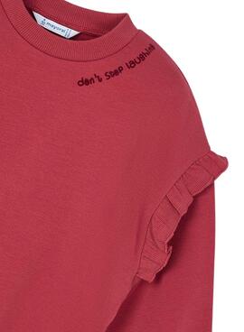 Sweat-shirt Mayoral volants grenat pour fille