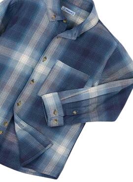 Chemise à carreaux marine Mayoral pour garçon