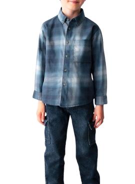 Chemise à carreaux marine Mayoral pour garçon