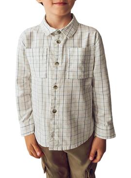Chemise Mayoral à carreaux blancs pour garçon