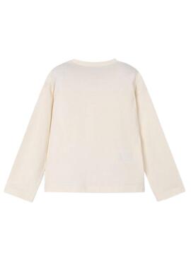 T-shirt Mayoral sérigraphie beige pour fille.