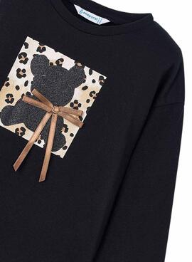 T-shirt Mayoral noire à lacets pour fille