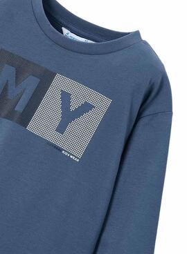 T-shirt Mayoral lettres de base bleue pour garçon