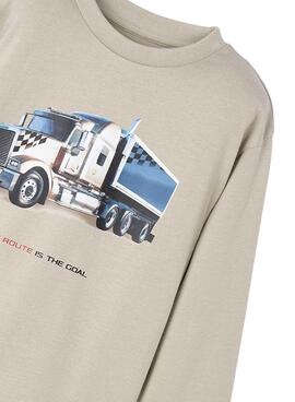 T-shirt Mayoral beige camion pour garçon