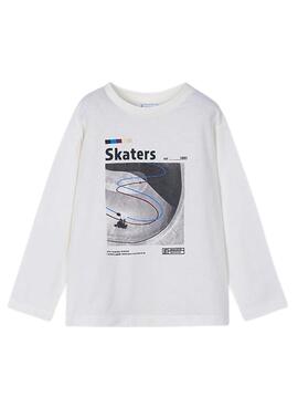 Ensemble de 2 t-shirts Mayoral skate blanc marine pour garçon
