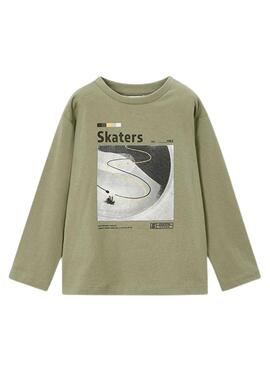 Ensemble de 2 t-shirts Mayoral skate vert blanc pour garçon.