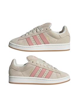 Chaussures Adidas Campus 00S Beige et rose pour femme