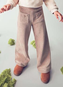 Pantalon Mayoral en velours côtelé beige pour fille