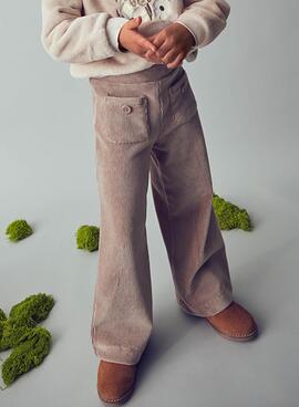 Pantalon Mayoral en velours côtelé beige pour fille