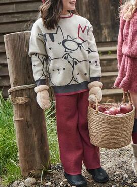 Ensemble pantalon et pull bordeaux pour fille de Mayoral